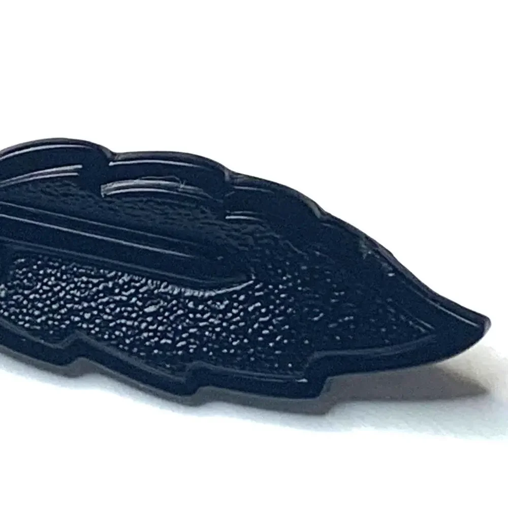 Vintage c.1950's Czechoslovakian Art Deco Style‎ Black Leaf Brooch